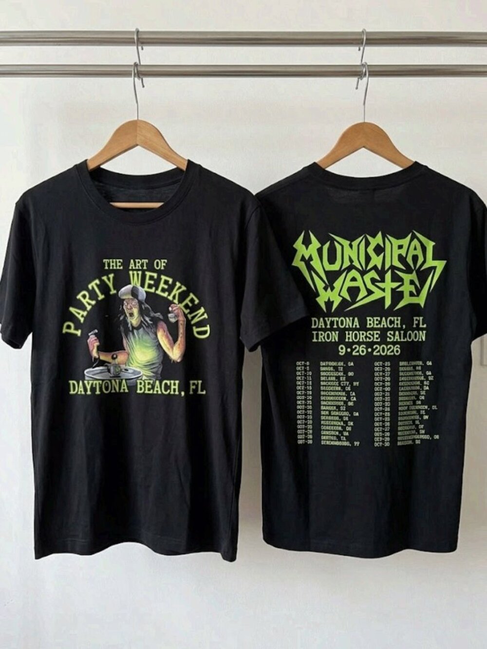 Municipal Waste Daytona Beach Florida 2026 Tour T-Shirt Reprint